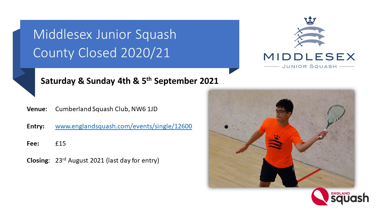 Middlesex Junior Squash – County Closed 2020/21