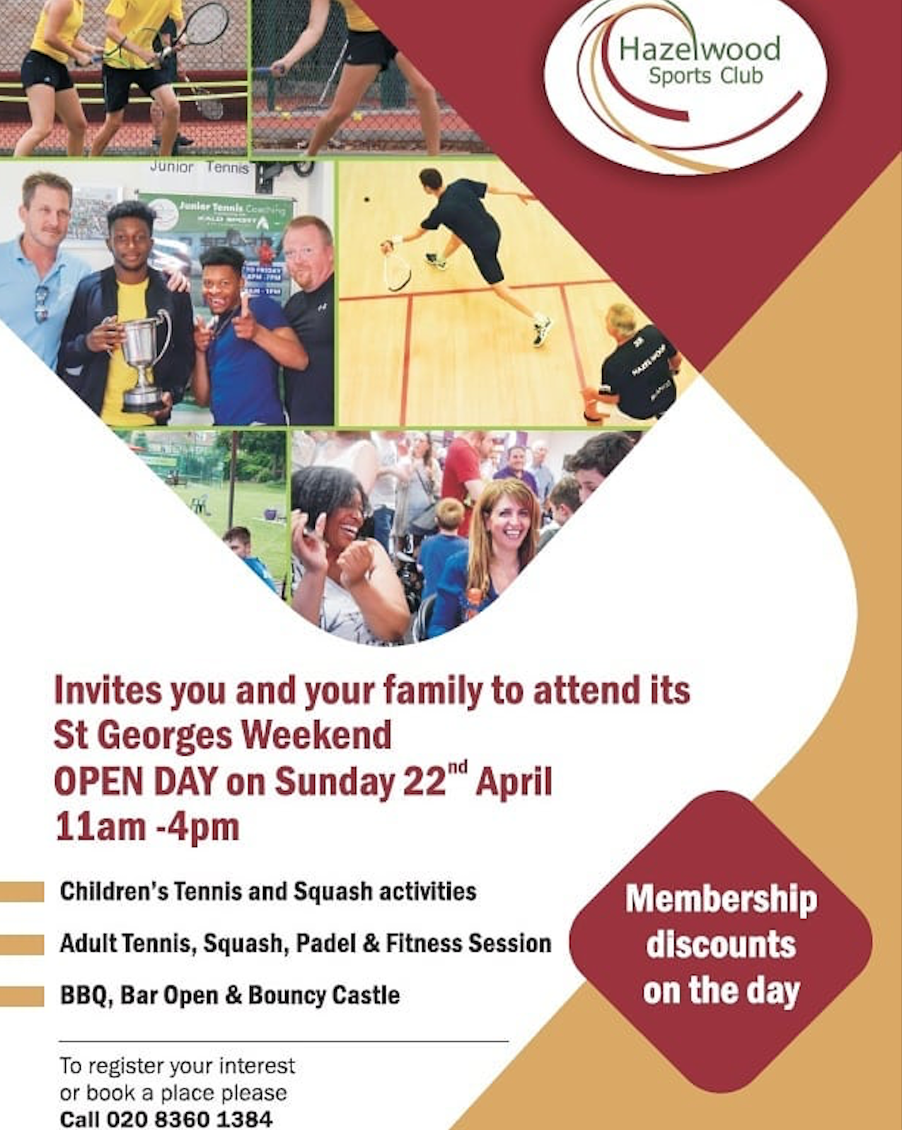 Open Day at Hazelwood Squash Club – 22nd April