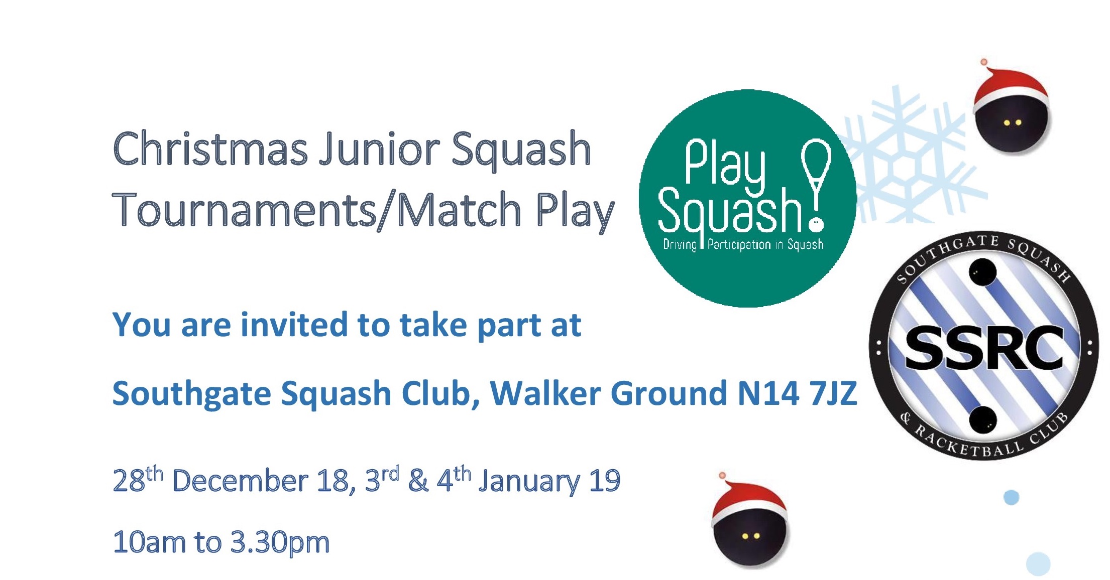 Christmas Junior Squash at Southgate