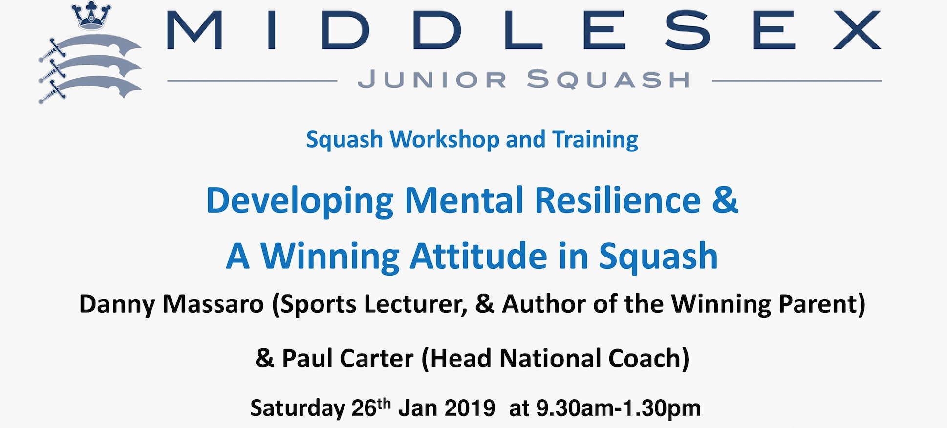 Workshop: Developing Mental Resilience & A Winning Attitude in Squash