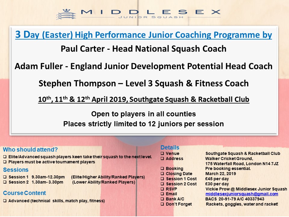 3 Day (Easter) High-Performance Junior Coaching