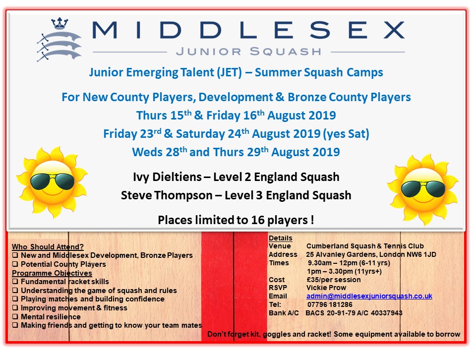 Junior Emerging Talent – Summer Camps